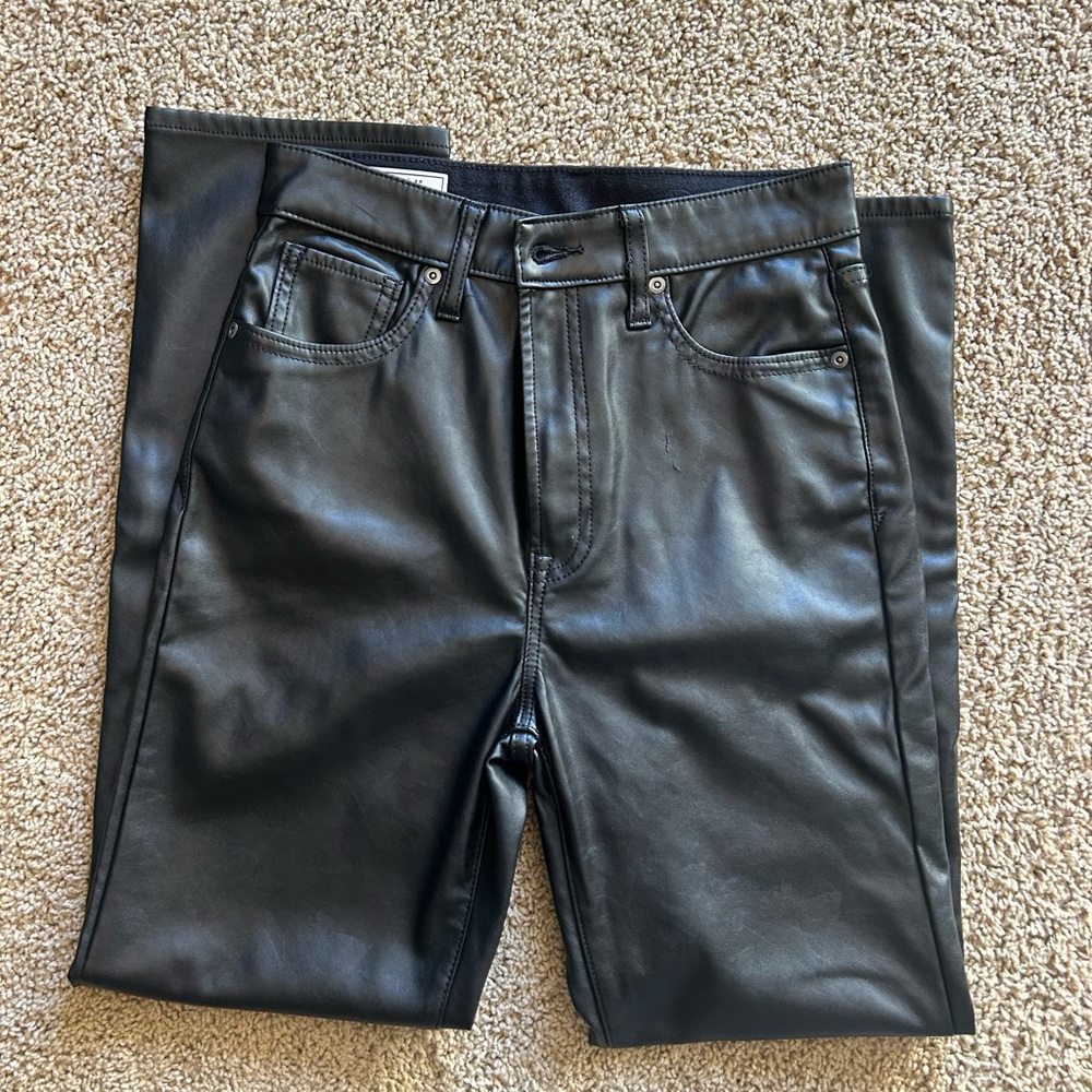 GAP faux leather straight leg pants